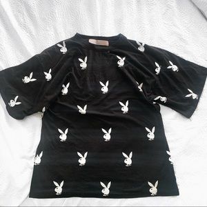 Playboy x Missguided Oversized Black T-Shirt